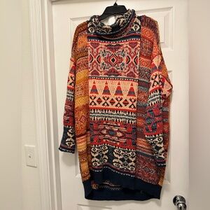 Free People Multicolor Patterned Sweater  Dress